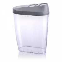 Set 4 cutii depozitare cereale, Alpina, 0,45L, 0.6L, 0.85L si 1,25L, gri, 24996